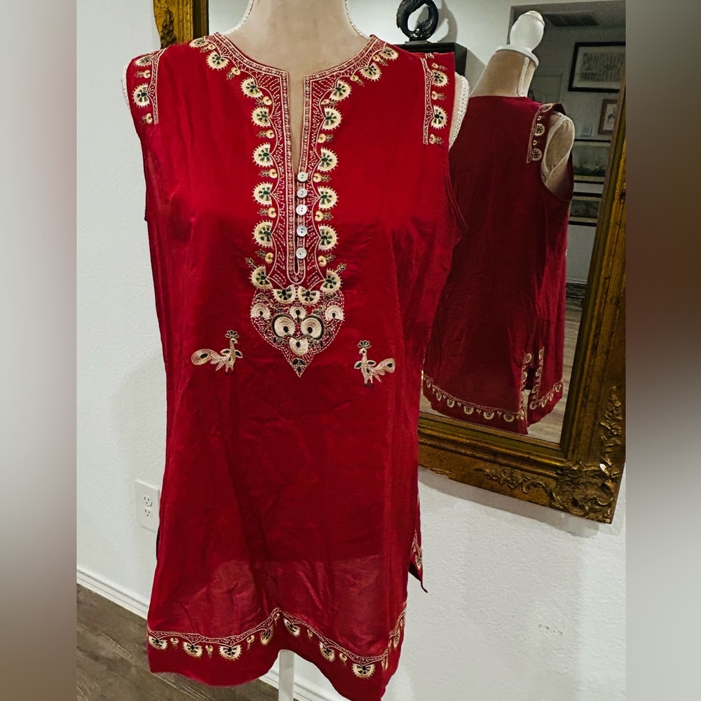 Soft Surroundings embroidered festival gypsy Tunic Top sz small